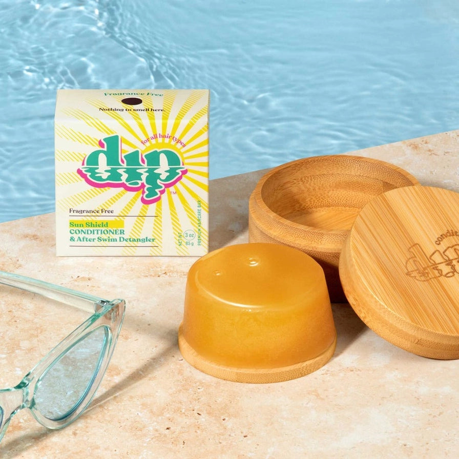 Conditioner Bar & After Swim Detangler, Fragrance Free, Mini Dip Sun Shield