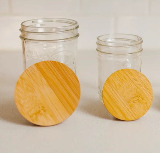 Bamboo Mason Jar Lids, Wide Mouth