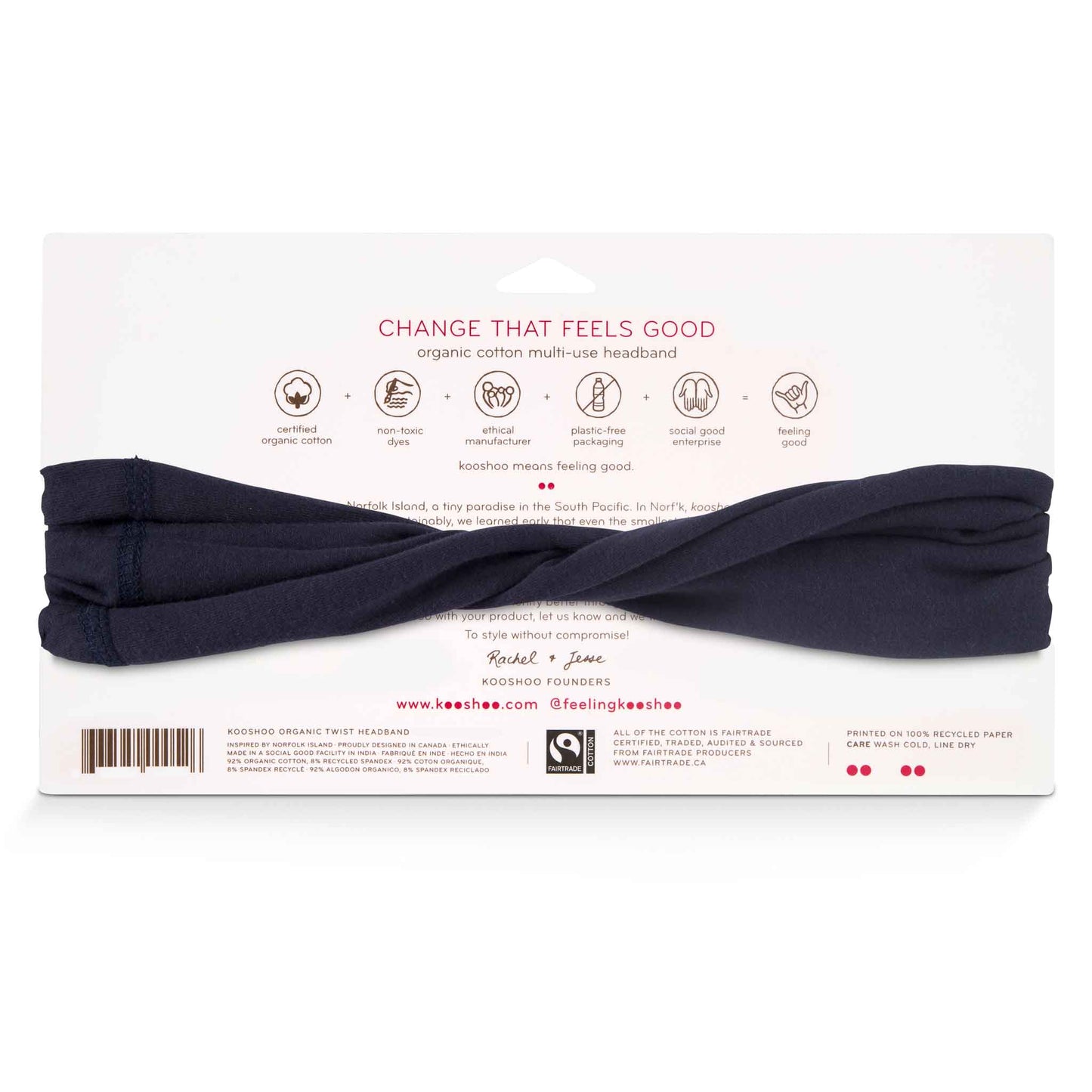 Headband, Organic Twist, Midnight Blue