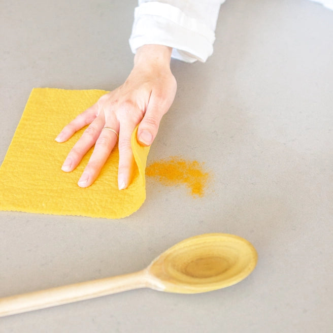 Swedish Dishcloth, Solid Mustard, Goldilocks Goods